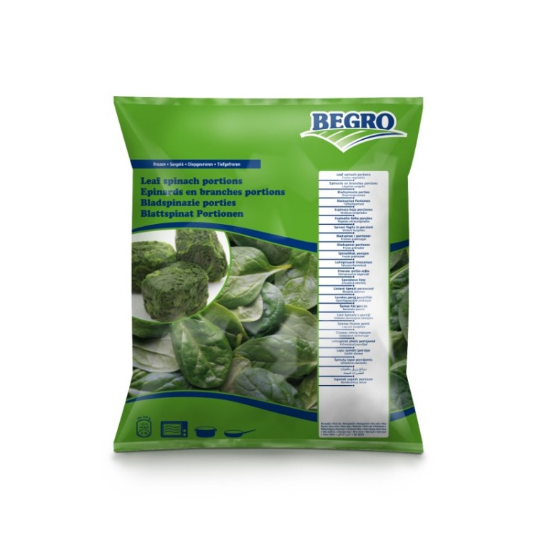 BEGRO LEAF SPINACH PORTIONS 1KG