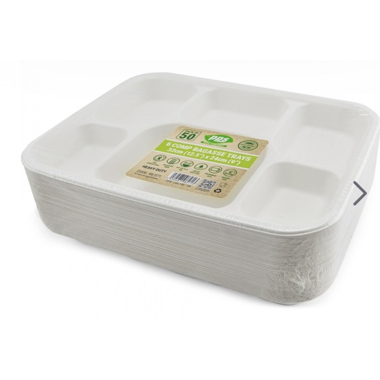 Eco Shine 6 Compartment Meal tray