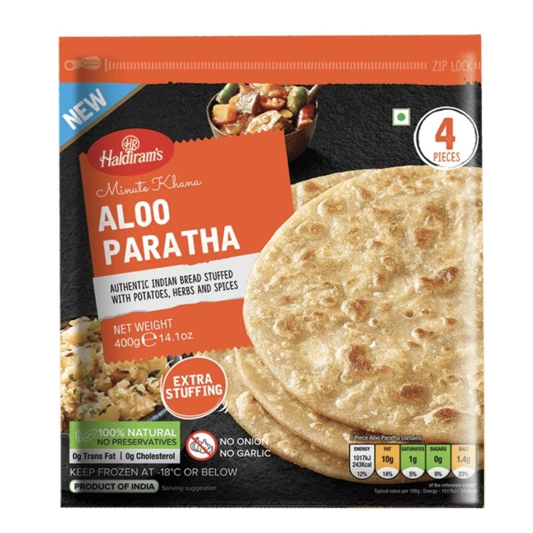 haldirams aloo paratha 4pieces 400g 